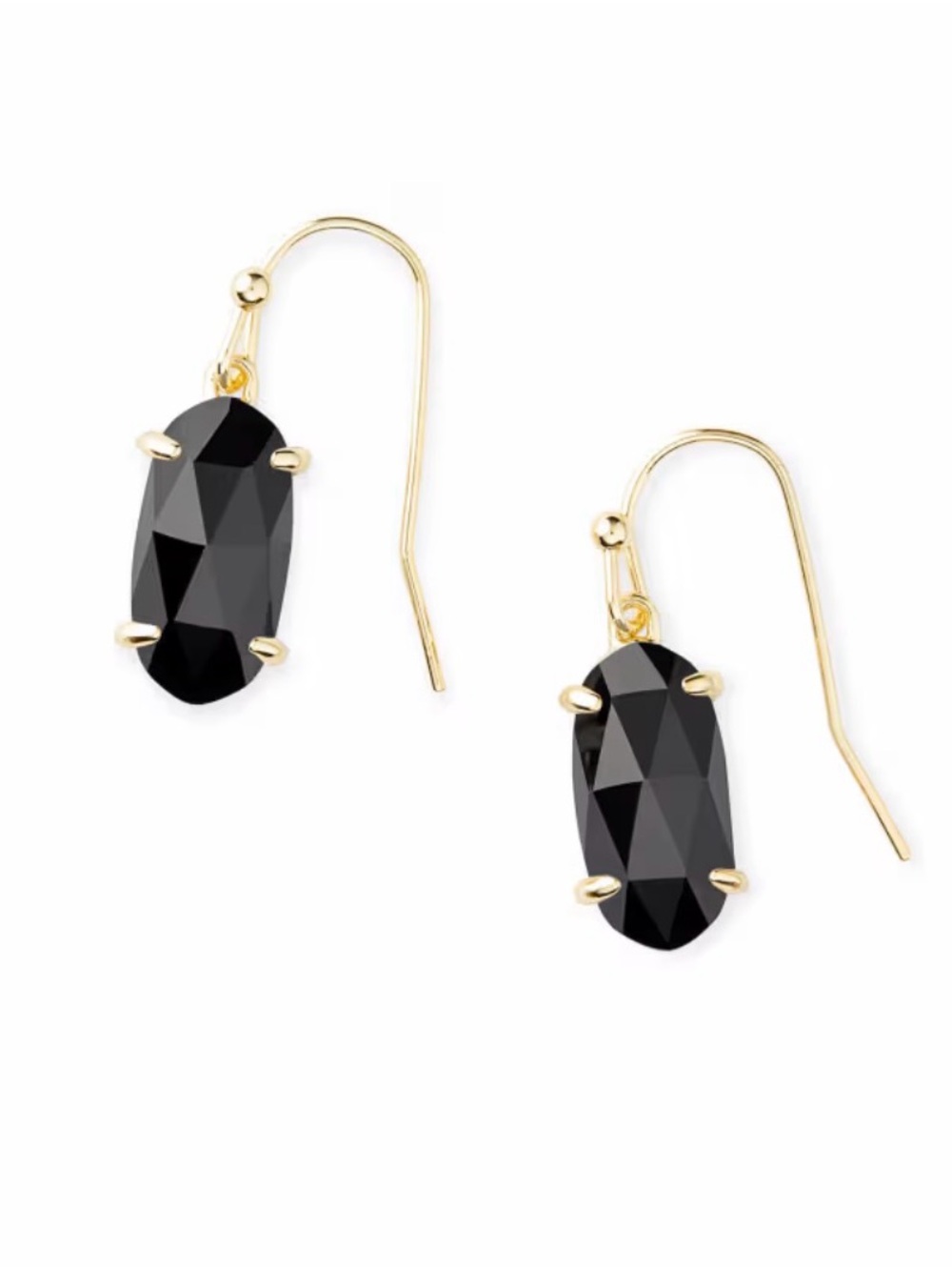 Kendra Scott Gold Drop Earrings with Black Stones
